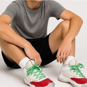 Nike Air Jordan Jumpman Pro Quick White Red Patent Leather Green Laces 7Y Men's